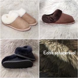 Schapenwollen pantoffels Laag model
